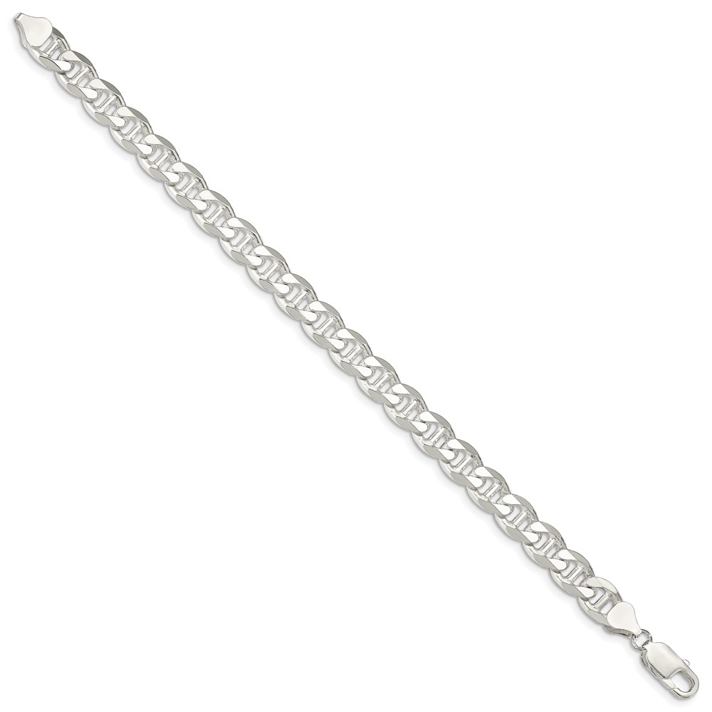 Sterling Silver 8.25mm D/C Flat Anchor Curb Chain (QFAN220-8)