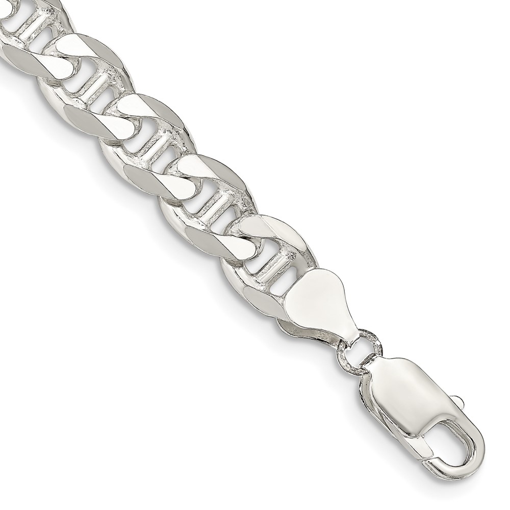 Sterling Silver 8.25mm D/C Flat Anchor Curb Chain (QFAN220-8)
