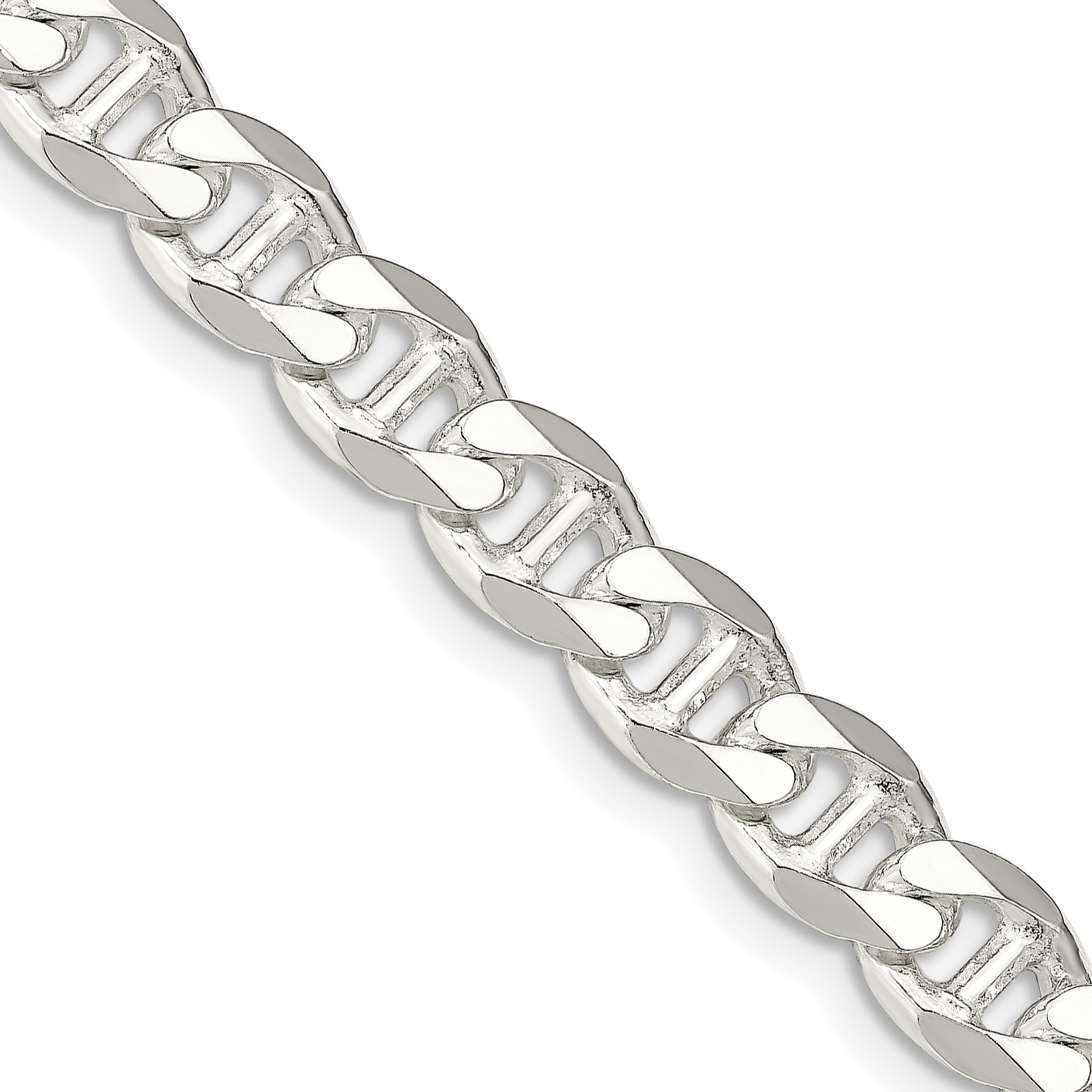Sterling Silver 8.25mm D/C Flat Anchor Curb Chain (QFAN220-20)