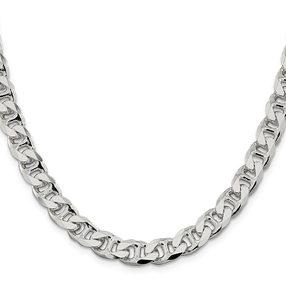 Sterling Silver 9mm D/C Flat Anchor Curb Chain (QFAN250-26)