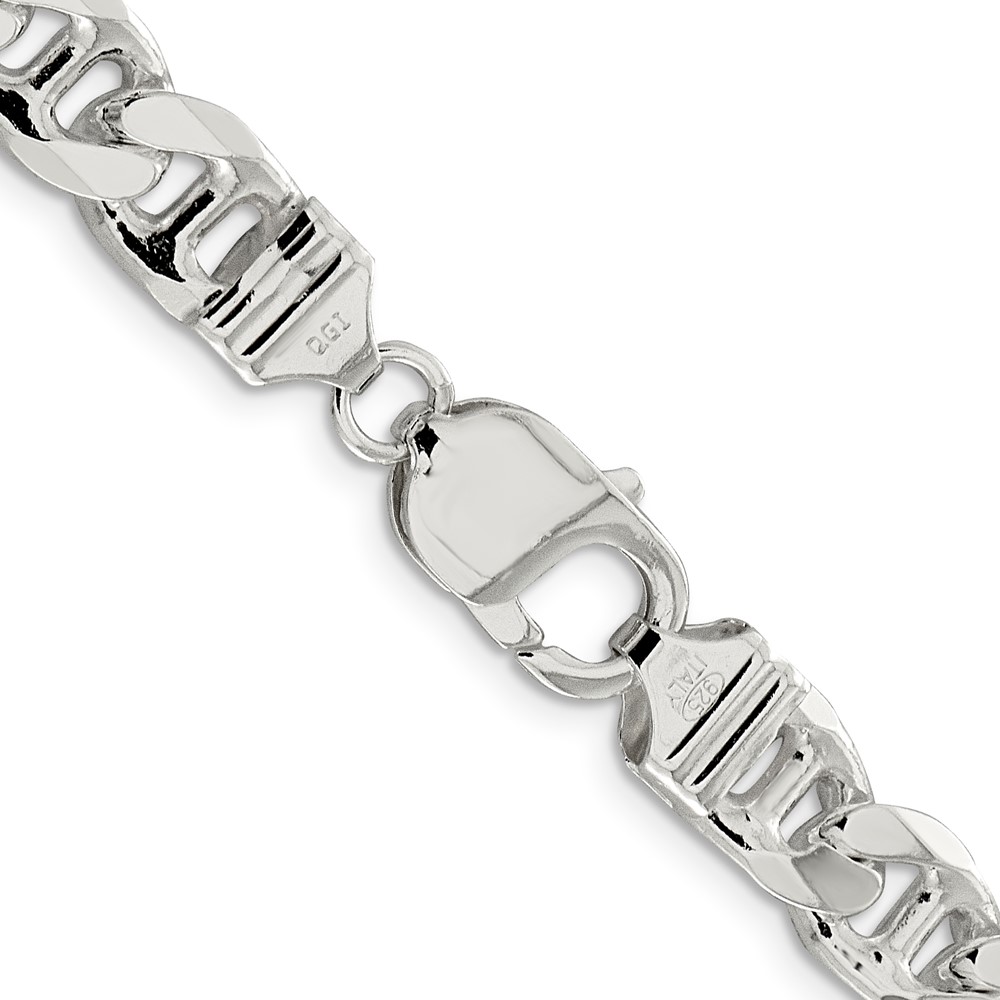 Sterling Silver 9mm D/C Flat Anchor Curb Chain (QFAN250-26)