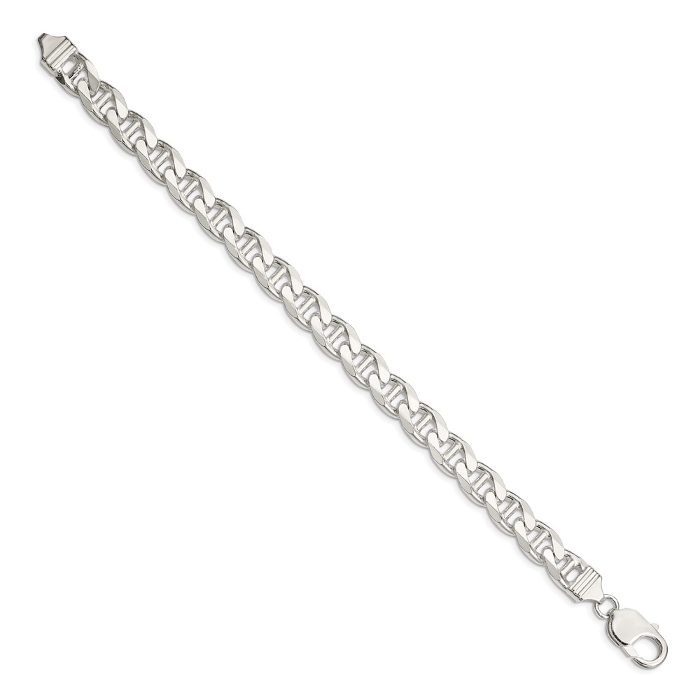 Sterling Silver 9mm D/C Flat Anchor Curb Chain (QFAN250-8)