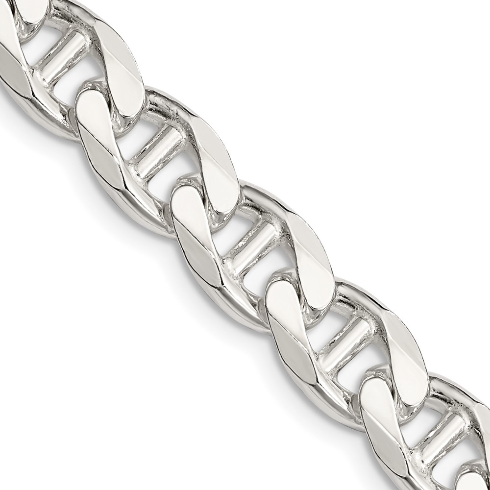 Sterling Silver 9mm D/C Flat Anchor Curb Chain (QFAN250-22)