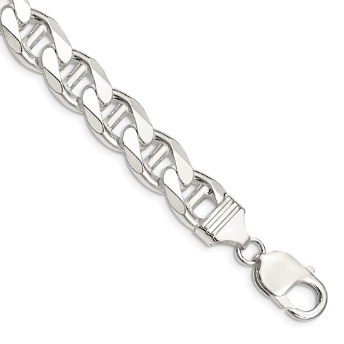 Sterling Silver 10.8mm D C Flat Anchor Curb Chain