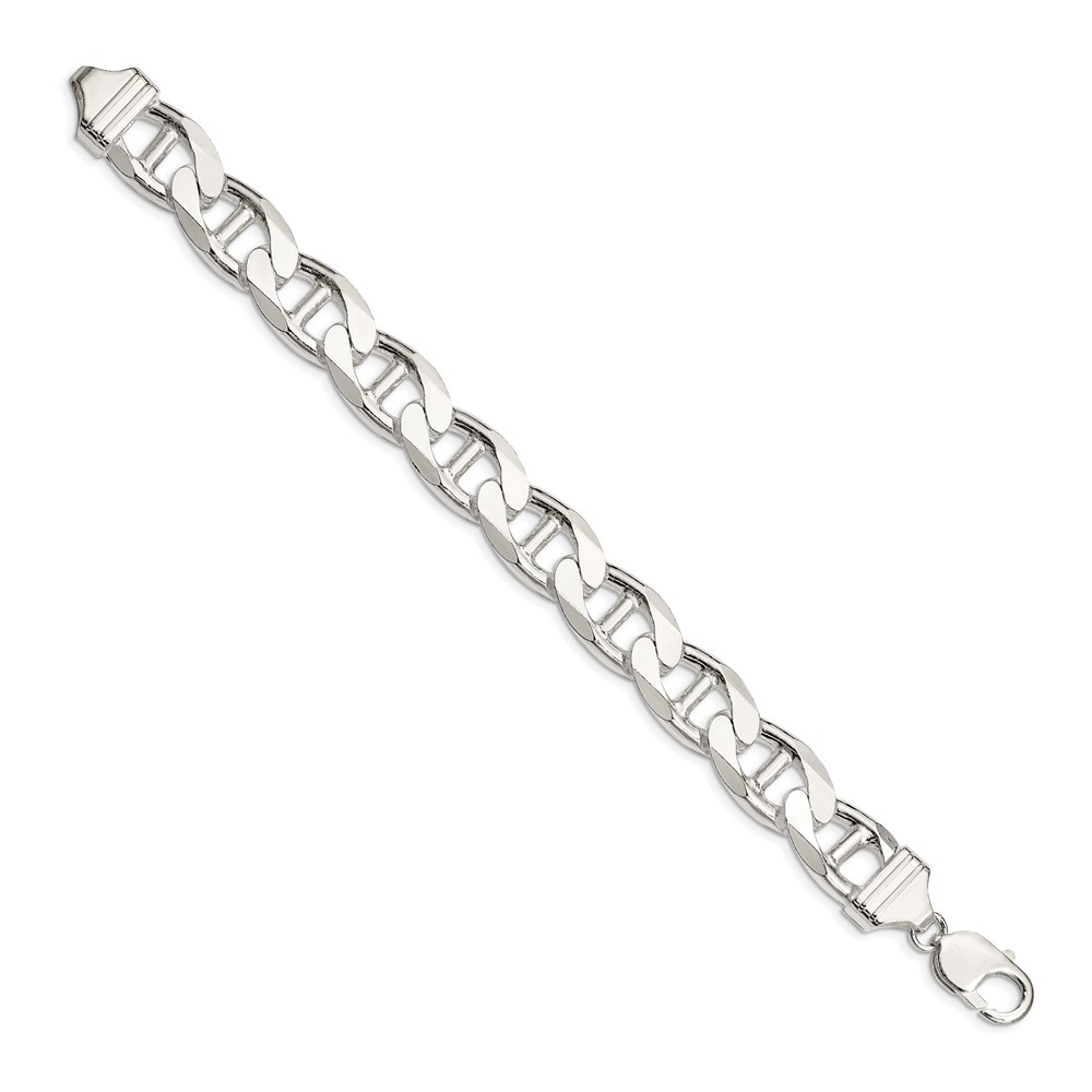 Sterling Silver 13.5mm D/C Flat Anchor Curb Chain (QFAN350-9)