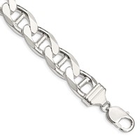 Sterling Silver 13.5mm D C Flat Anchor Curb Chain view 1