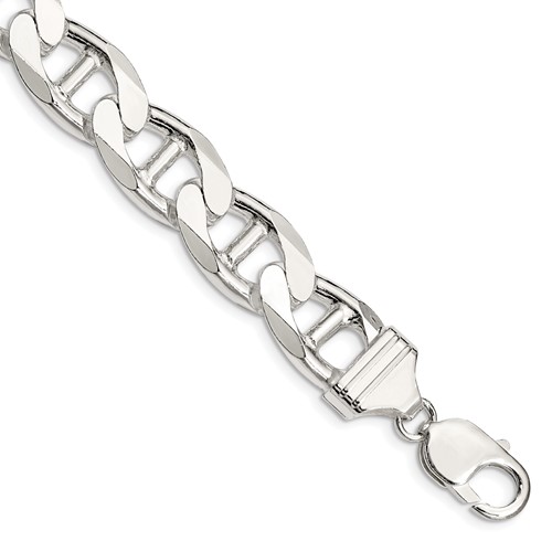 Sterling Silver 13.5mm D C Flat Anchor Curb Chain