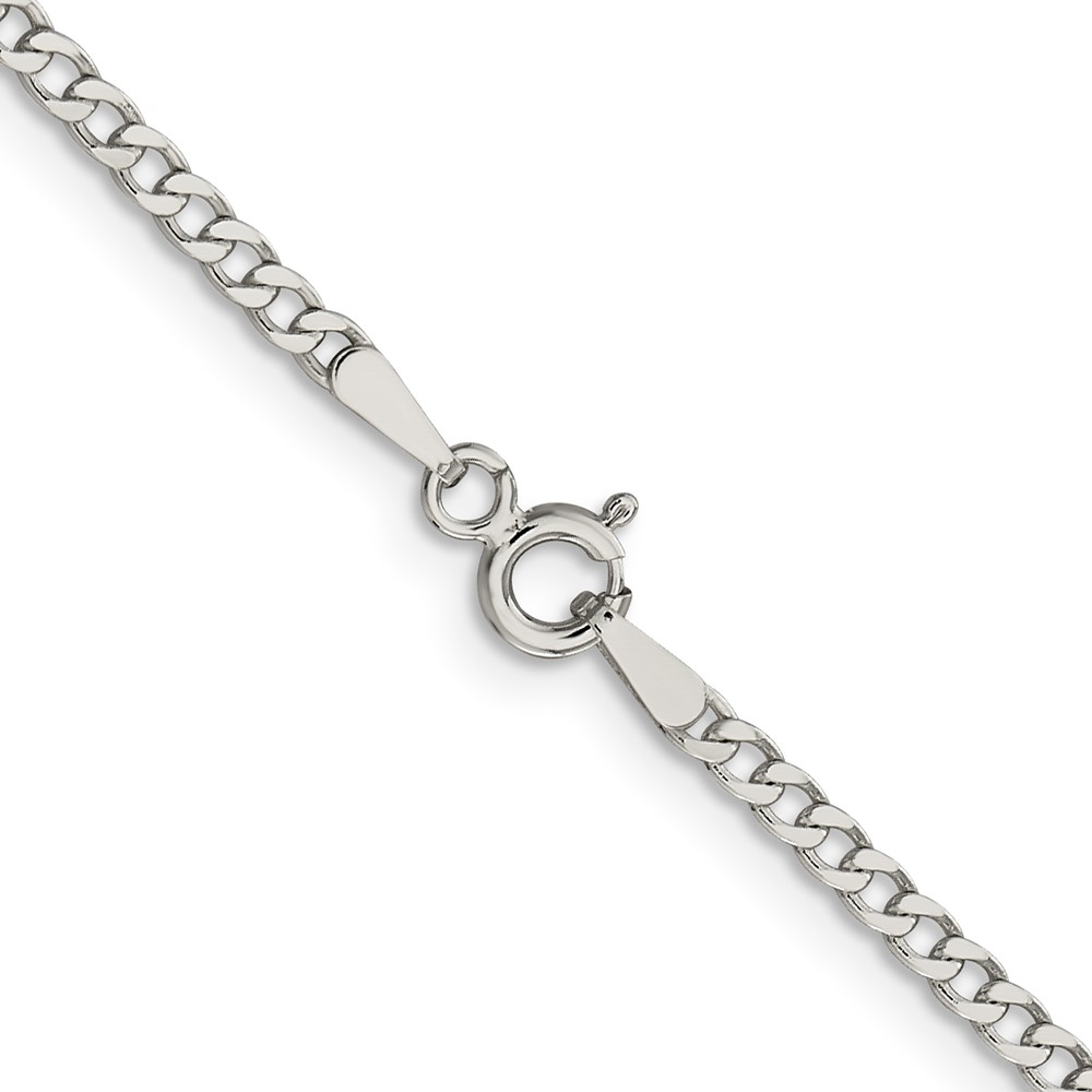 Sterling Silver 2.3mm Beveled Curb Chain (QFB060-30)
