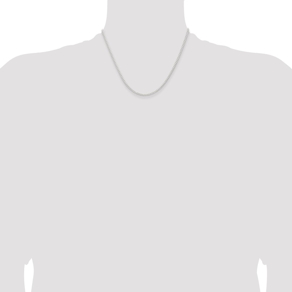 Sterling Silver 2.3mm Beveled Curb Chain (QFB060-18)