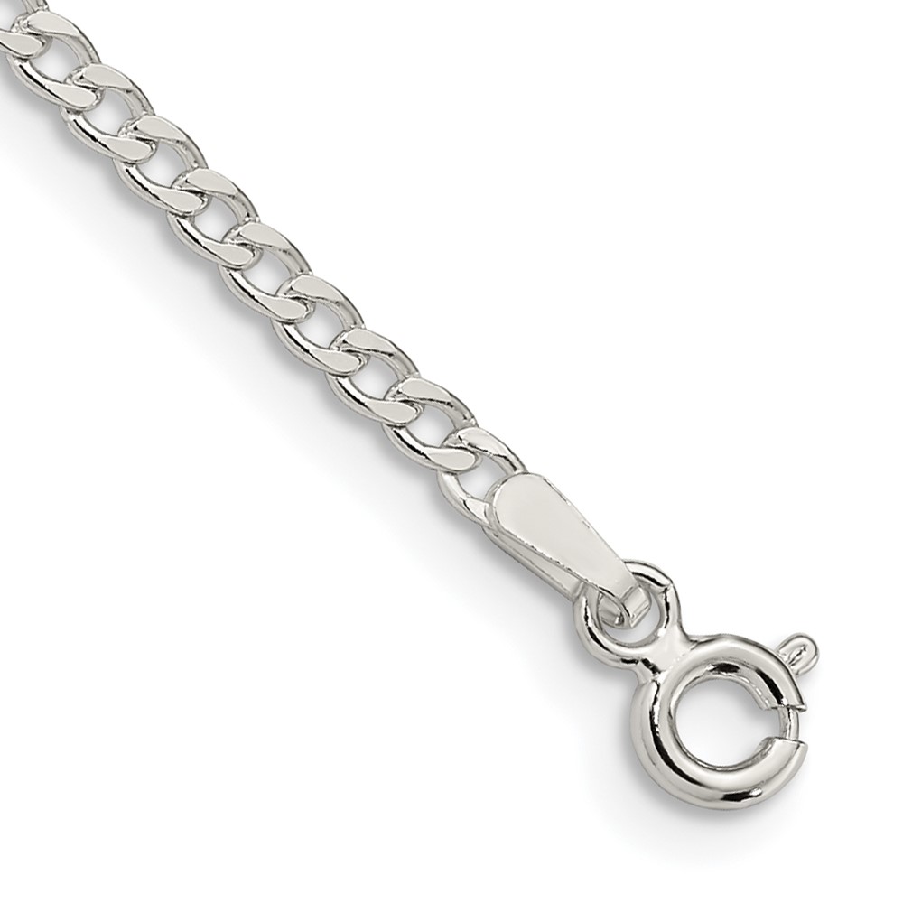 Sterling Silver 2.3mm Beveled Curb Chain (QFB060-7)