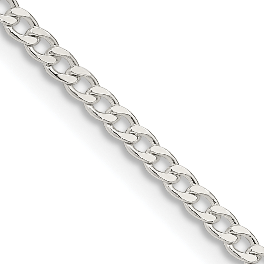 Sterling Silver 2.3mm Beveled Curb Chain (QFB060-16)