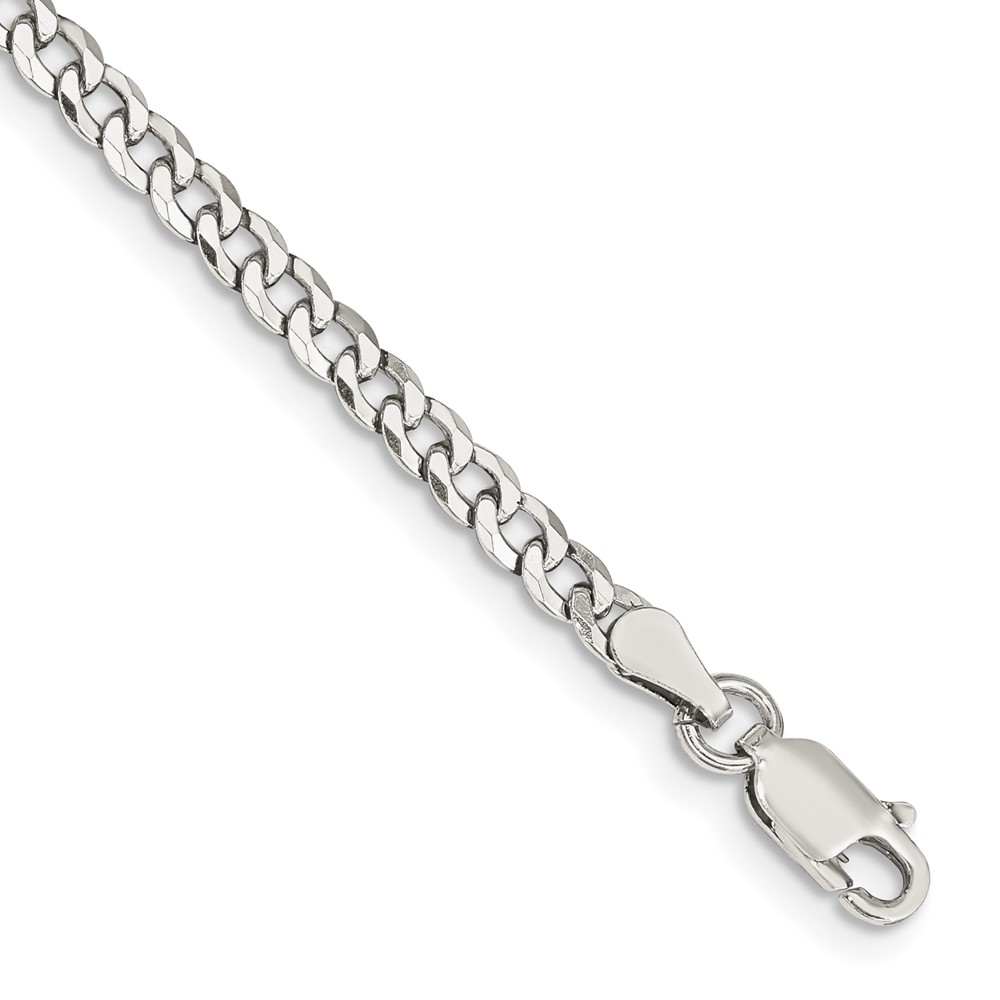 Sterling Silver 3.2mm Beveled Curb Chain (QFB080-7)