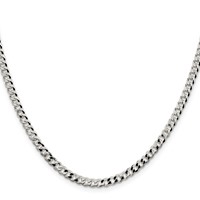 Sterling Silver 4mm Beveled Curb Chain view 2