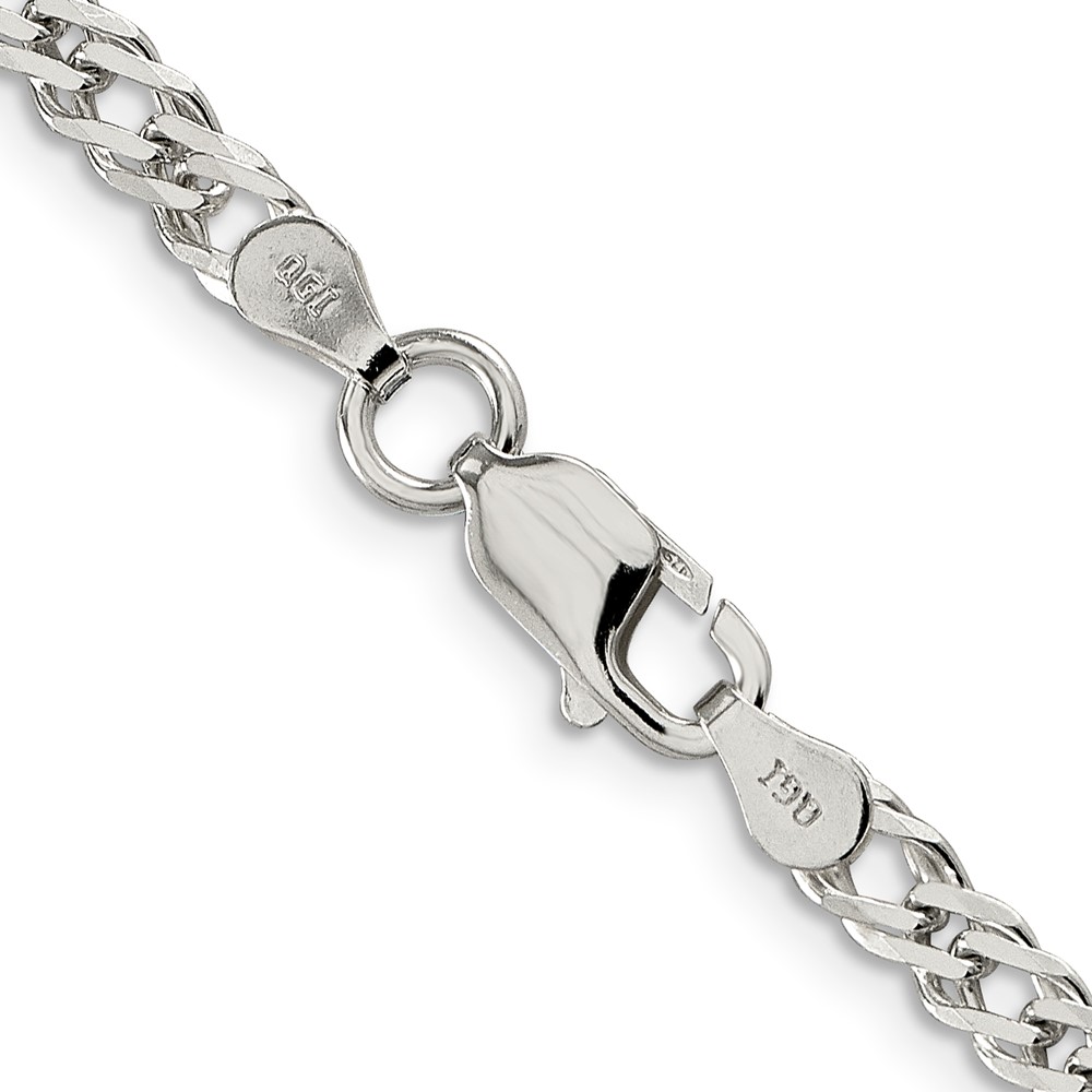 Sterling Silver 4mm Beveled Curb Chain (QFB100-30)