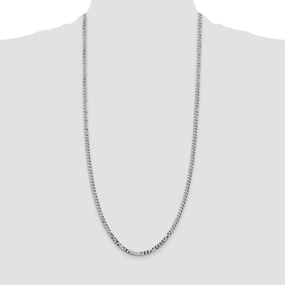Sterling Silver 4mm Beveled Curb Chain (QFB100-30)