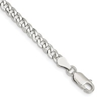 Sterling Silver 4mm Beveled Curb Chain view 1