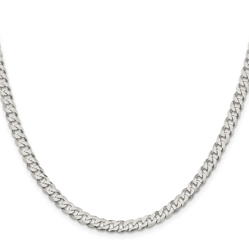 Sterling Silver 5mm Beveled Curb Chain (QFB120-30)