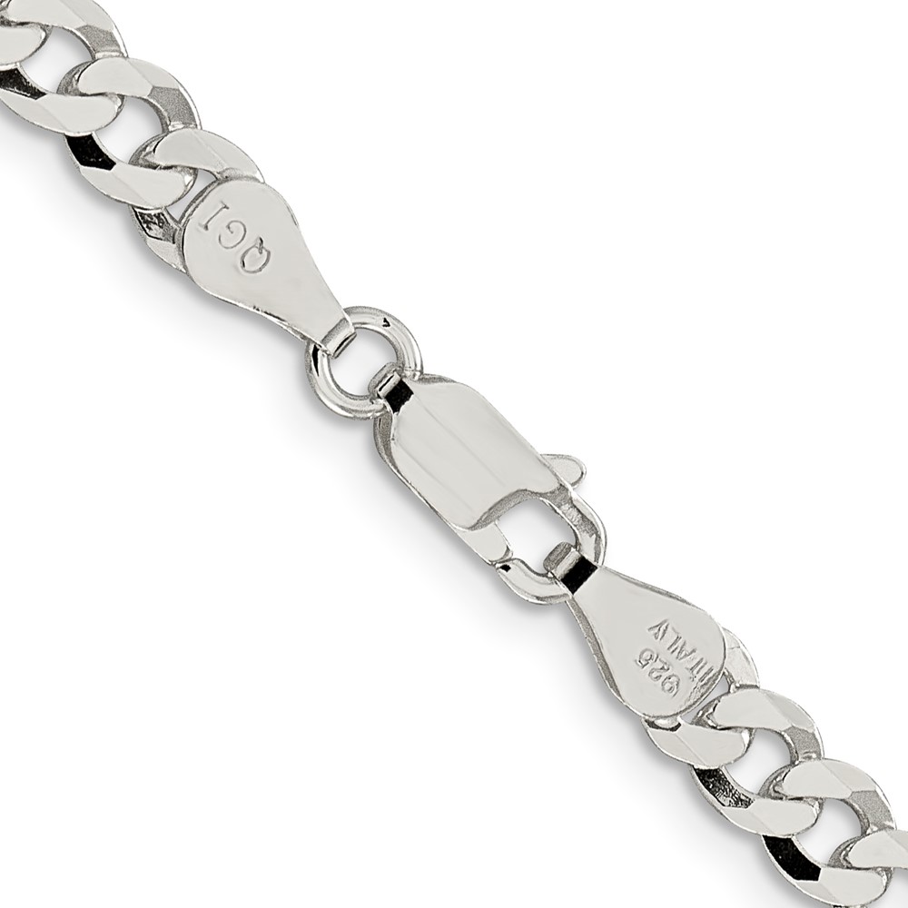 Sterling Silver 5mm Beveled Curb Chain (QFB120-30)