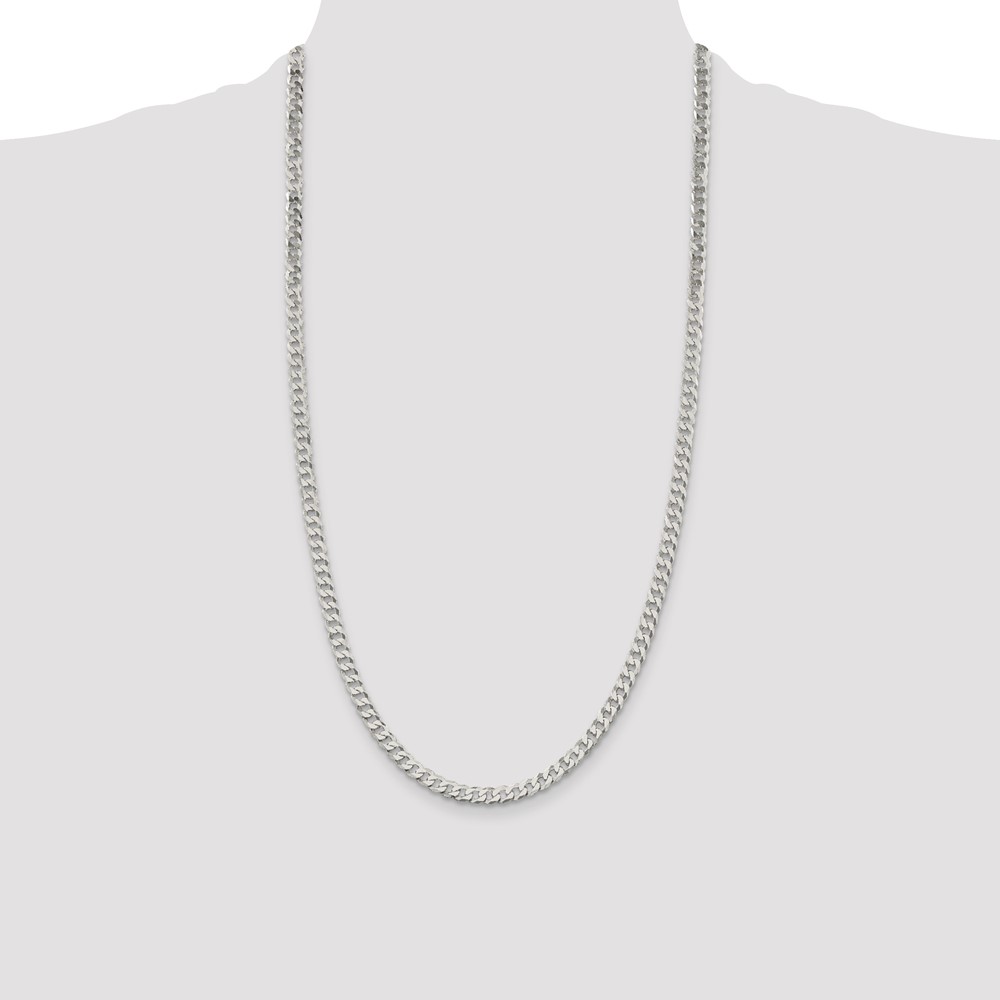 Sterling Silver 5mm Beveled Curb Chain (QFB120-28)
