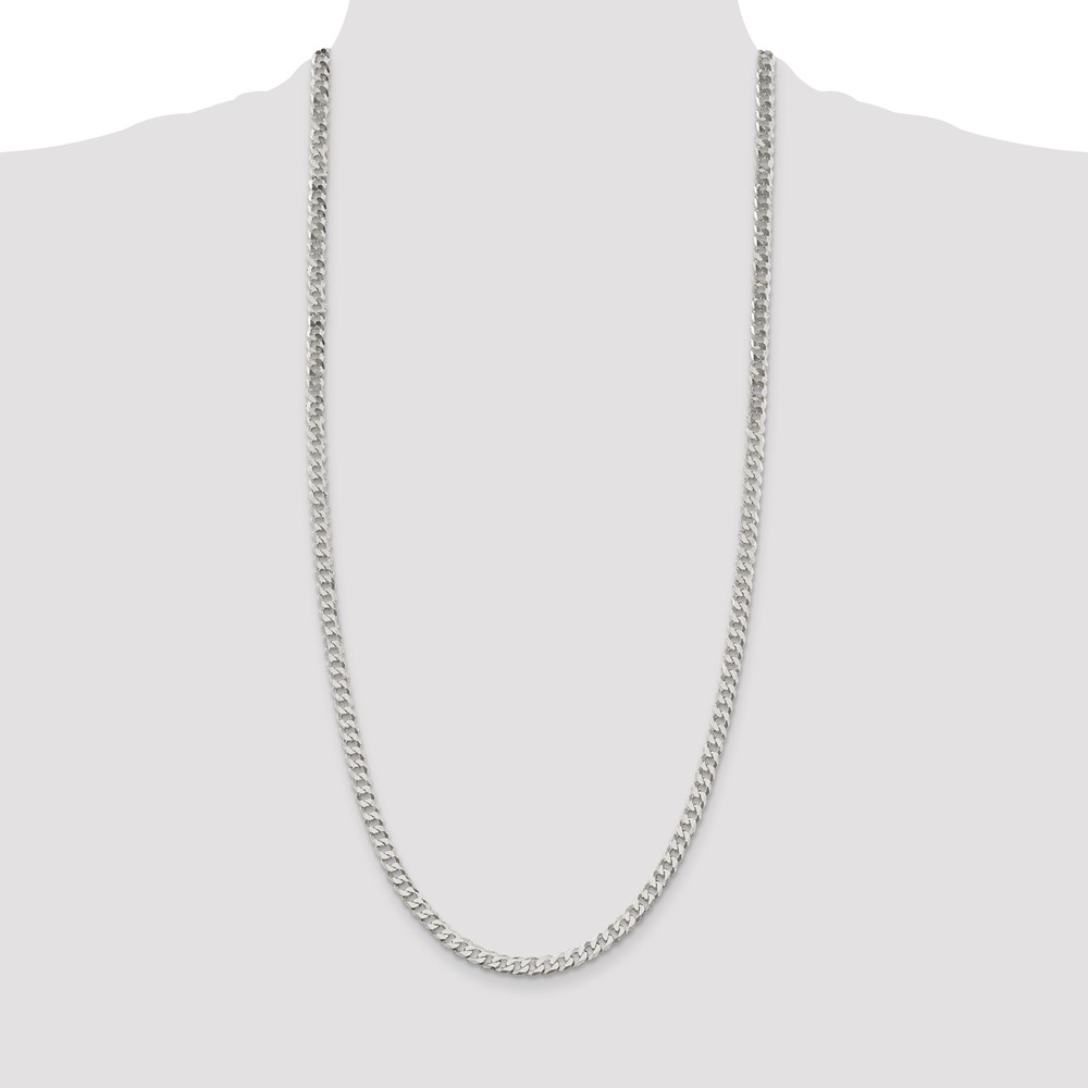 Sterling Silver 5mm Beveled Curb Chain (QFB120-30)