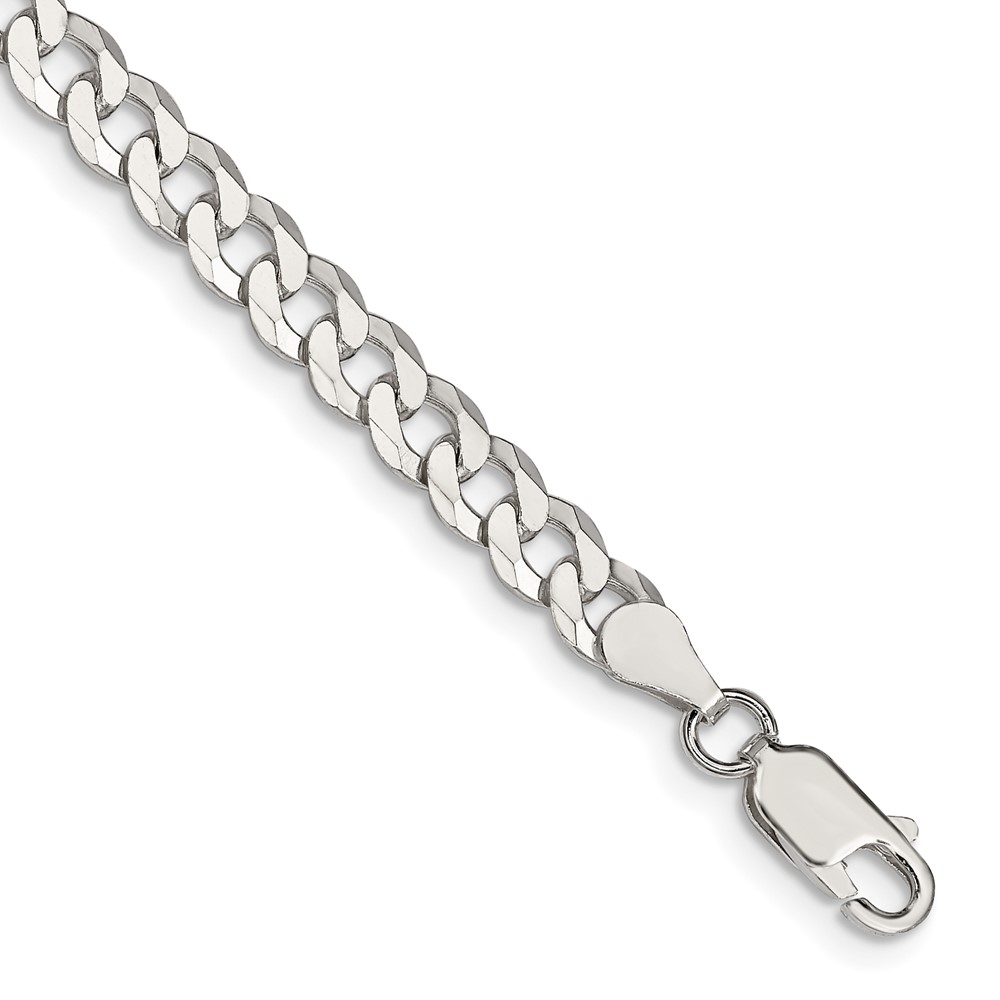 Sterling Silver 5mm Beveled Curb Chain (QFB120-7)