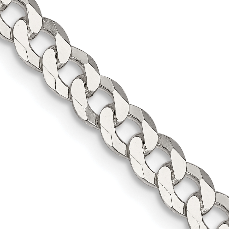 Sterling Silver 5mm Beveled Curb Chain (QFB120-16)
