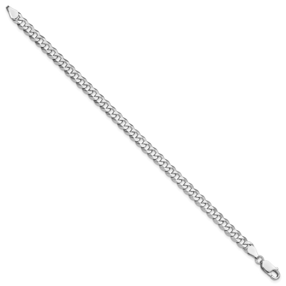 Sterling Silver Rhodium-plated 5mm Beveled Curb Chain (QFB120R-9)