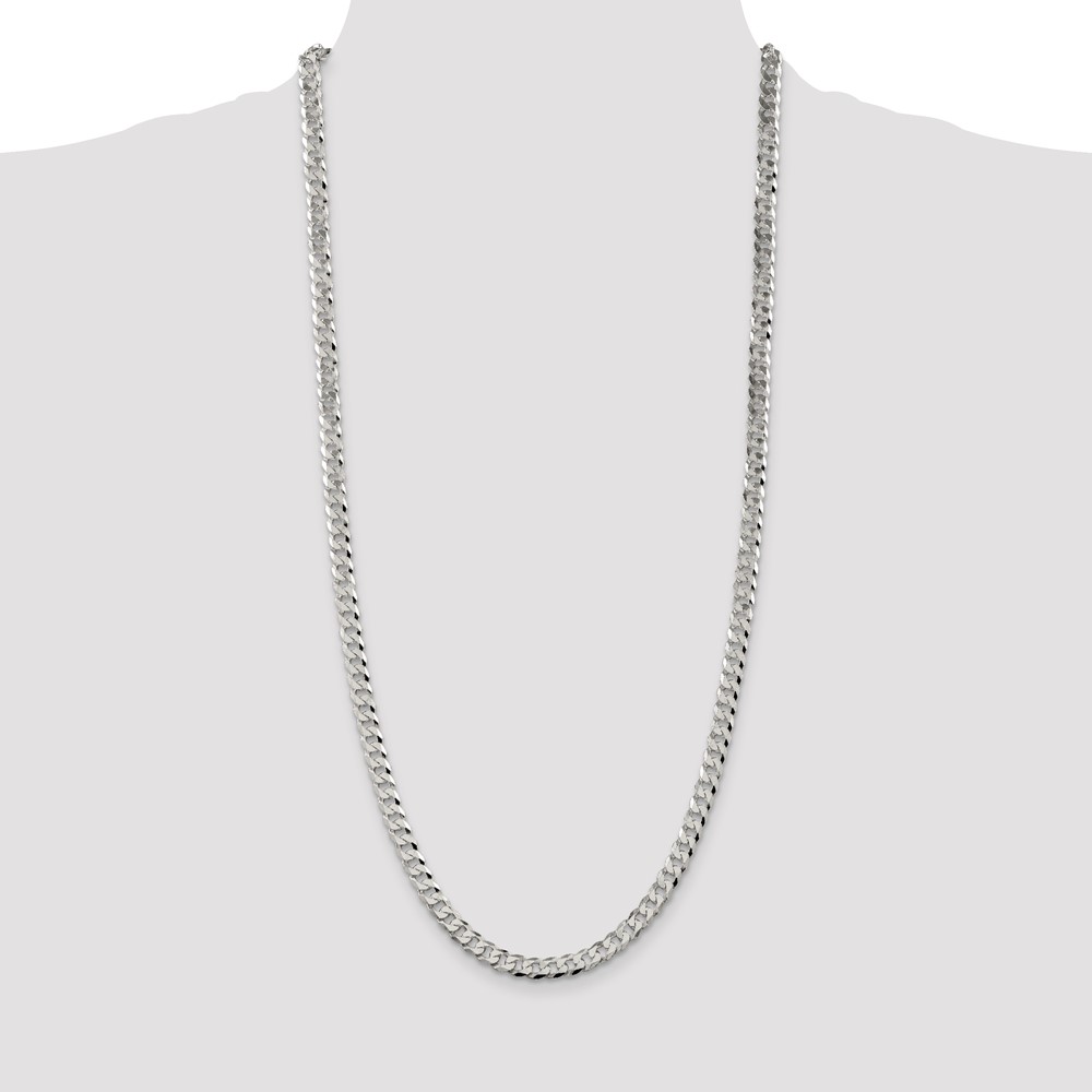 Sterling Silver 6mm Beveled Curb Chain (QFB150-30)