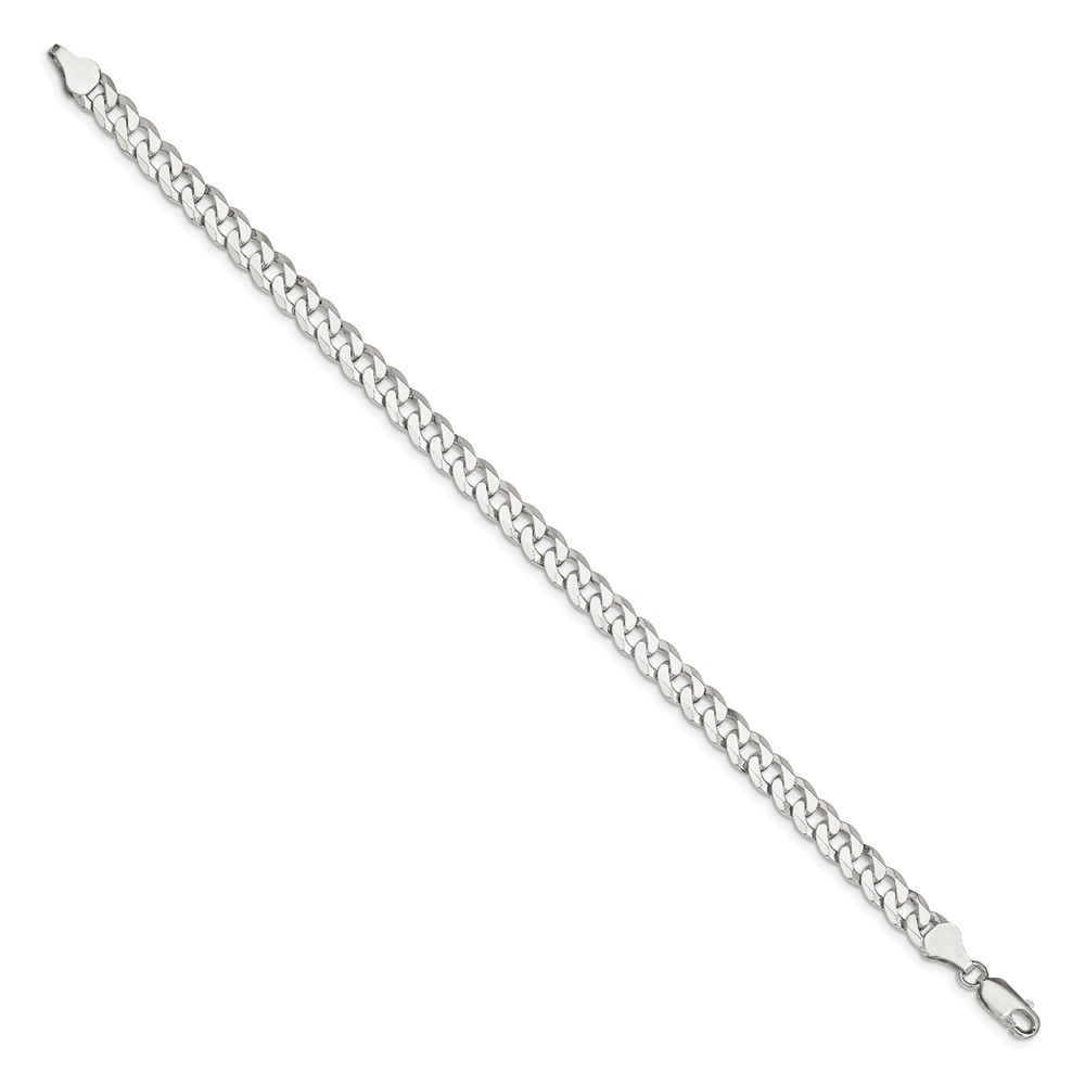 Sterling Silver 6mm Beveled Curb Chain (QFB150-8)