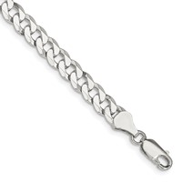 Sterling Silver 6mm Beveled Curb Chain view 1