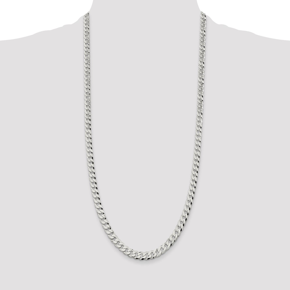 Sterling Silver 7mm Beveled Curb Chain (QFB180-30)