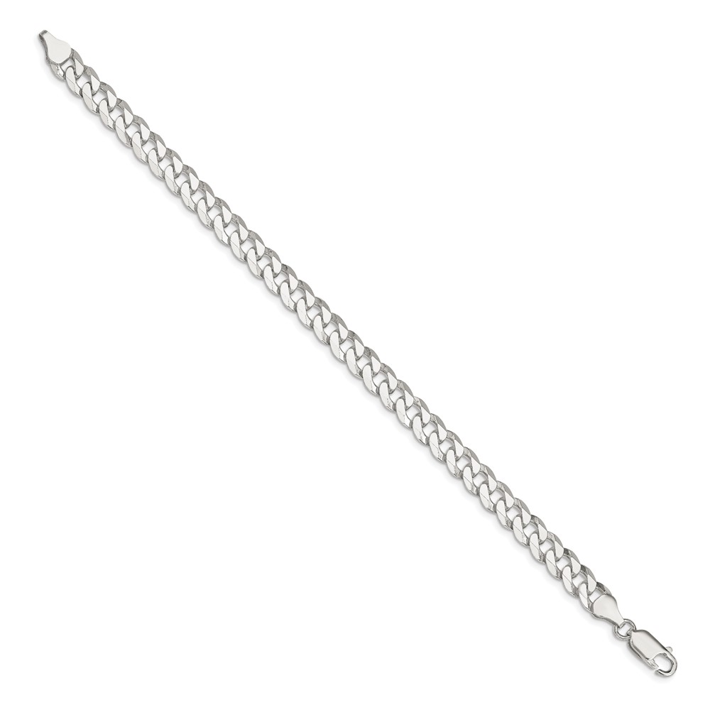 Sterling Silver 7mm Beveled Curb Chain (QFB180-9)