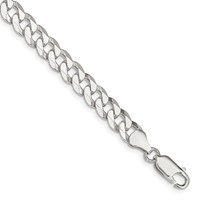 Sterling Silver 7mm Beveled Curb Chain view 1