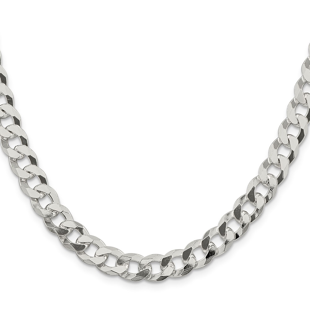 Sterling Silver 8.5mm Beveled Curb Chain (QFB210-20)
