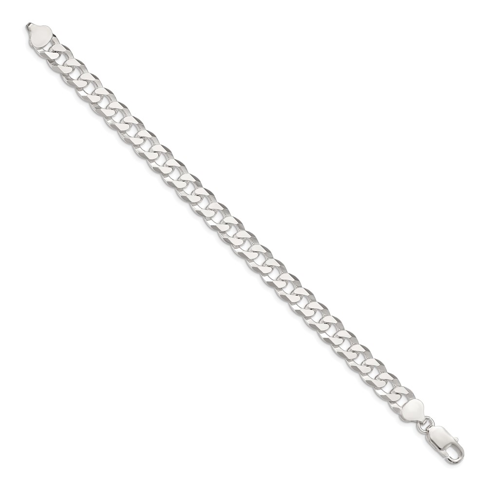 Sterling Silver 8.5mm Beveled Curb Chain (QFB210-7)