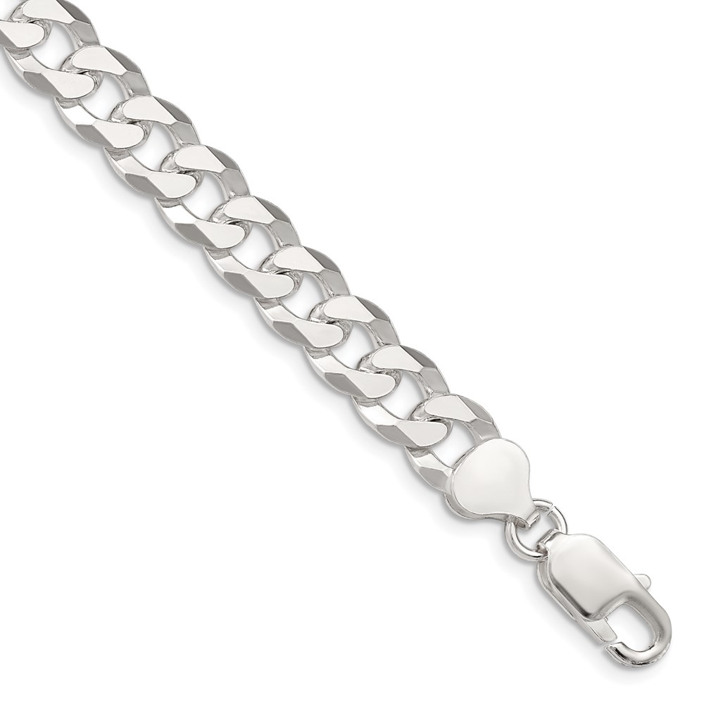 Sterling Silver 8.5mm Beveled Curb Chain (QFB210-7)