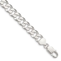 Sterling Silver 8.5mm Beveled Curb Chain view 1