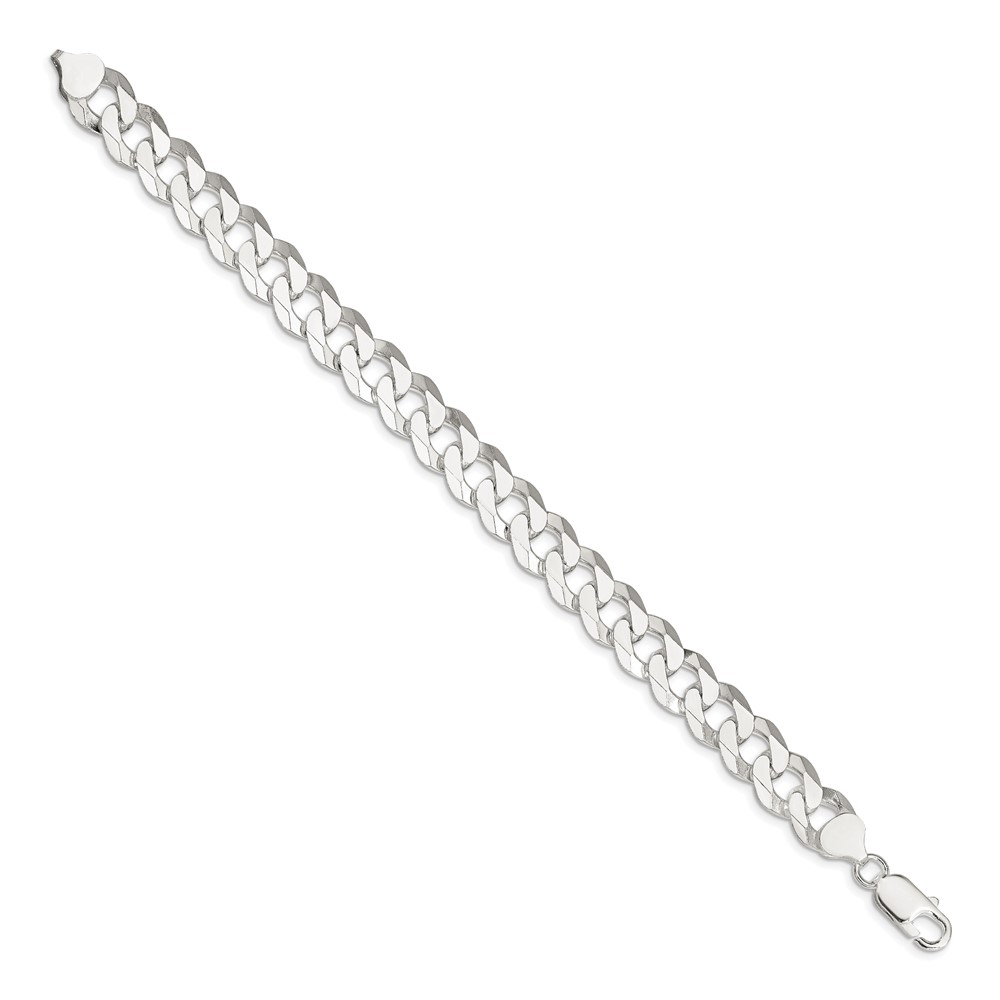 Sterling Silver 10.6mm Beveled Curb Chain (QFB250-8)