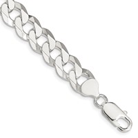Sterling Silver 10.6mm Beveled Curb Chain view 1