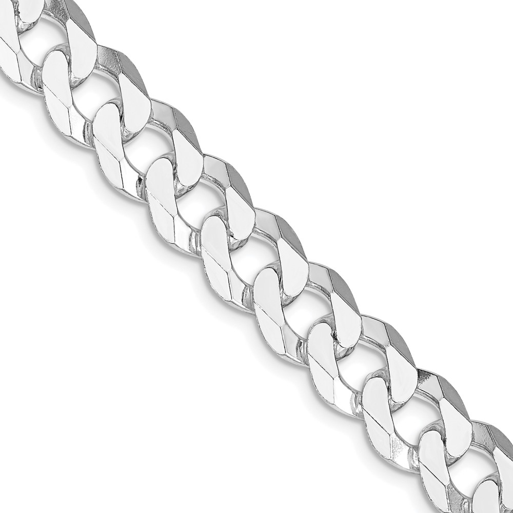 Sterling Silver Rhodium-plated 10.6mm Beveled Curb Chain (QFB250R-20)