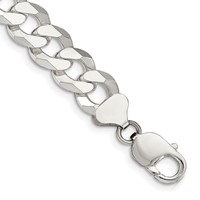Sterling Silver 12.3mm Beveled Curb Chain view 1