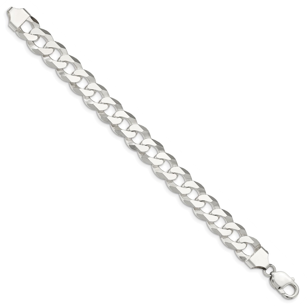 Sterling Silver 13mm Beveled Curb Chain (QFB310-8)