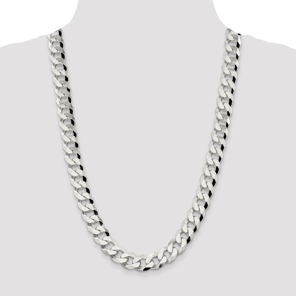 Sterling Silver 14mm Beveled Curb Chain (QFB350-26)