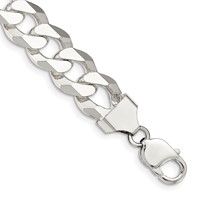 Sterling Silver 14mm Beveled Curb Chain view 1