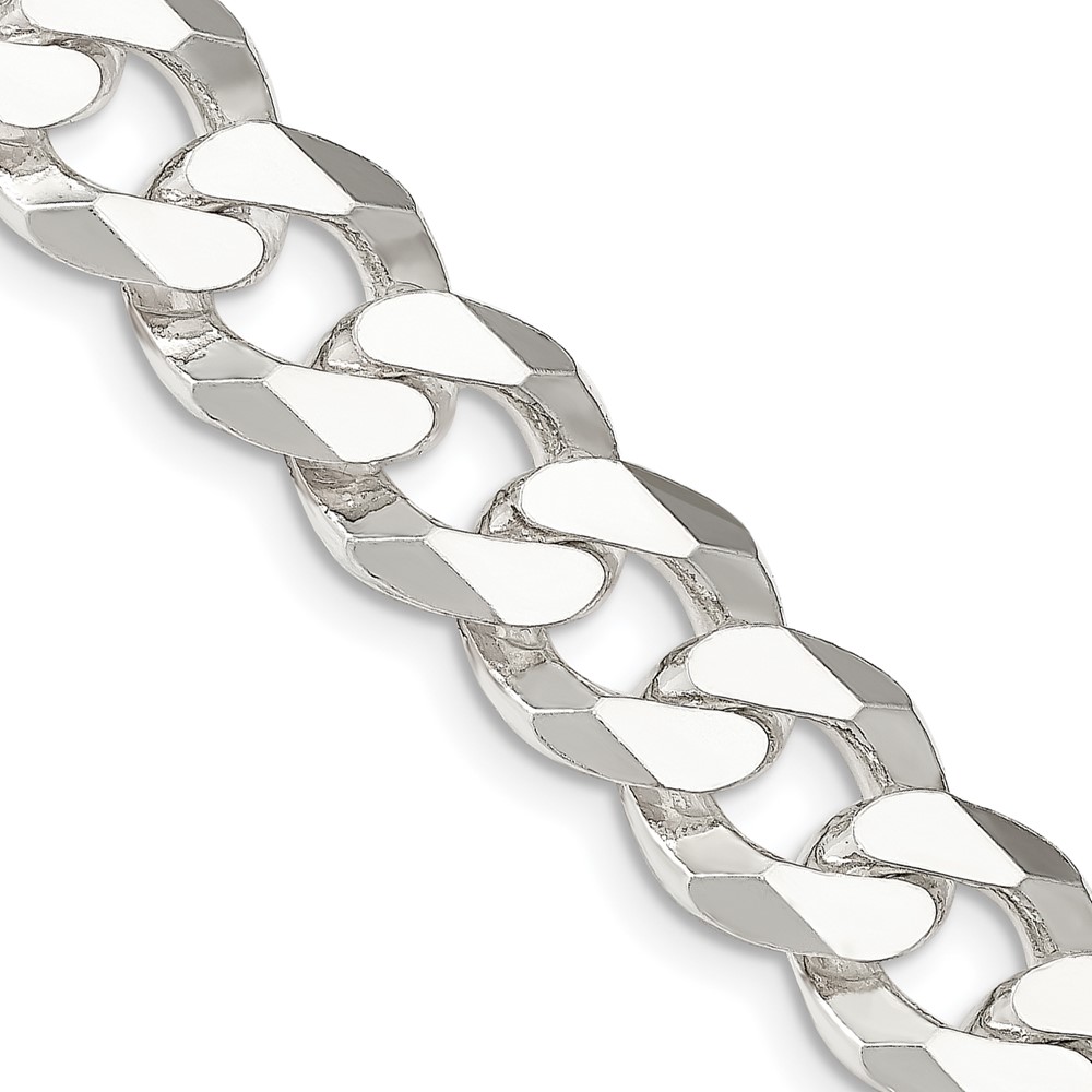 Sterling Silver 14mm Beveled Curb Chain (QFB350-20)