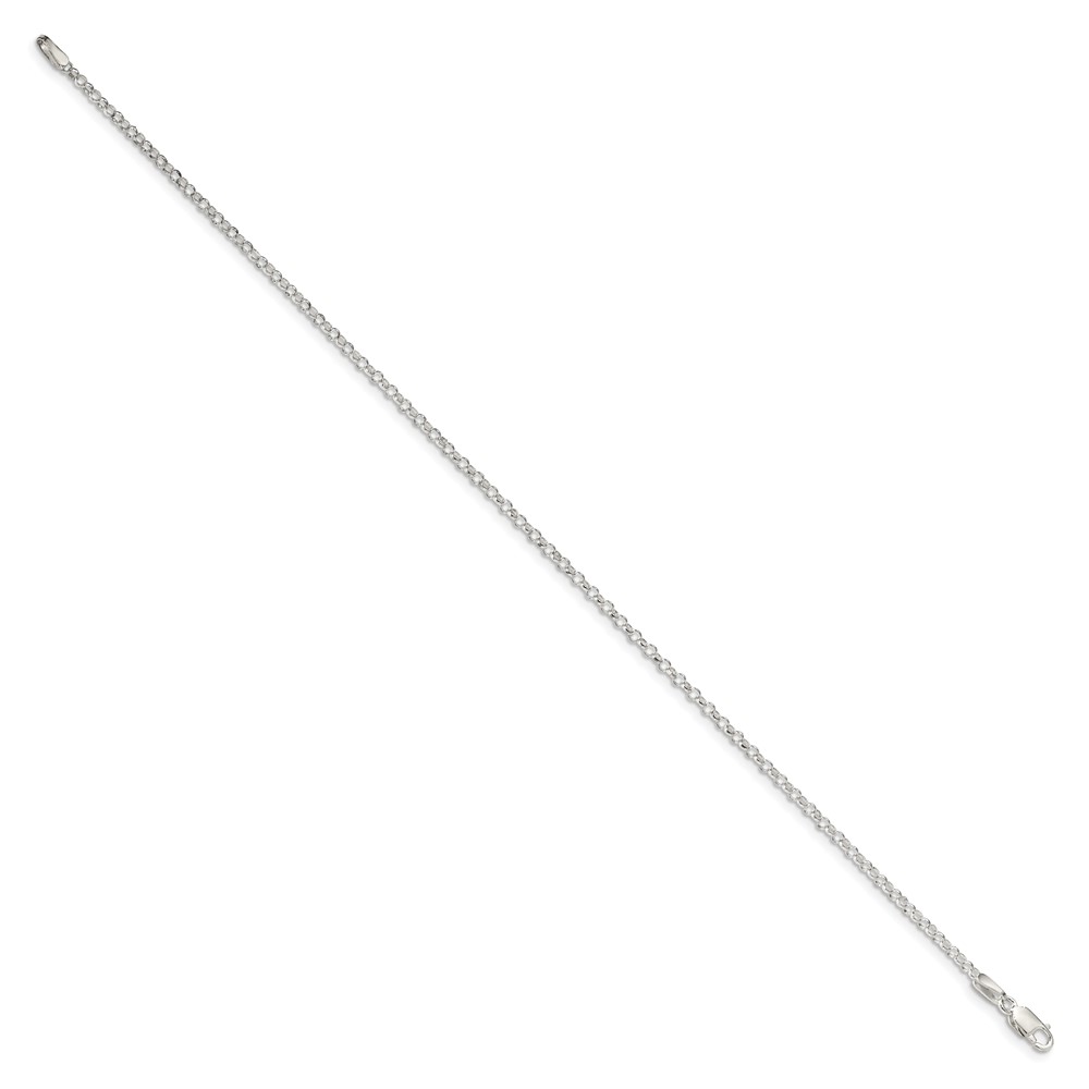 Sterling Silver 2mm Rolo Chain Anklet (QFC1-10)