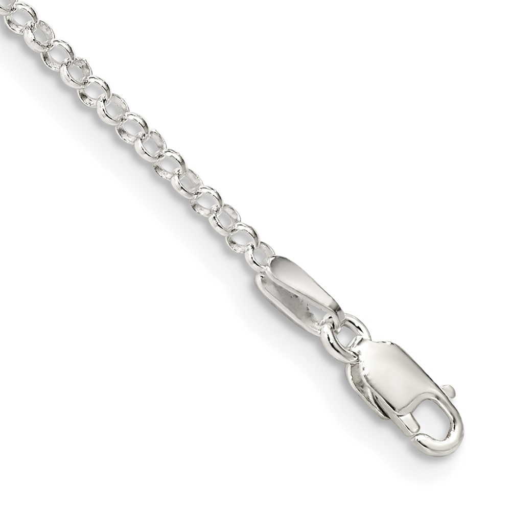 Sterling Silver 2mm Rolo Chain Anklet (QFC1-10)