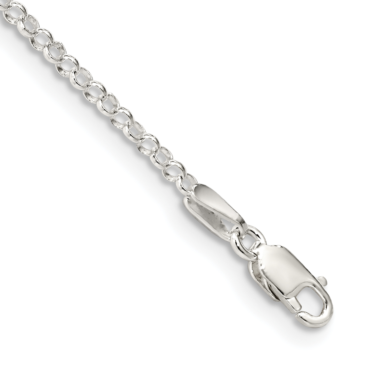 Sterling Silver 2mm Rolo Chain Anklet (QFC1-9)