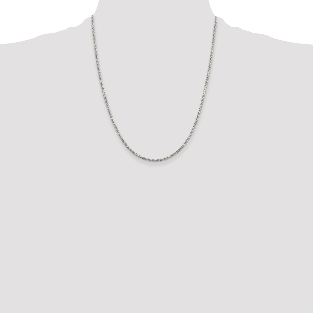 Sterling Silver 2mm Loose Rope Chain (QFC100-22)