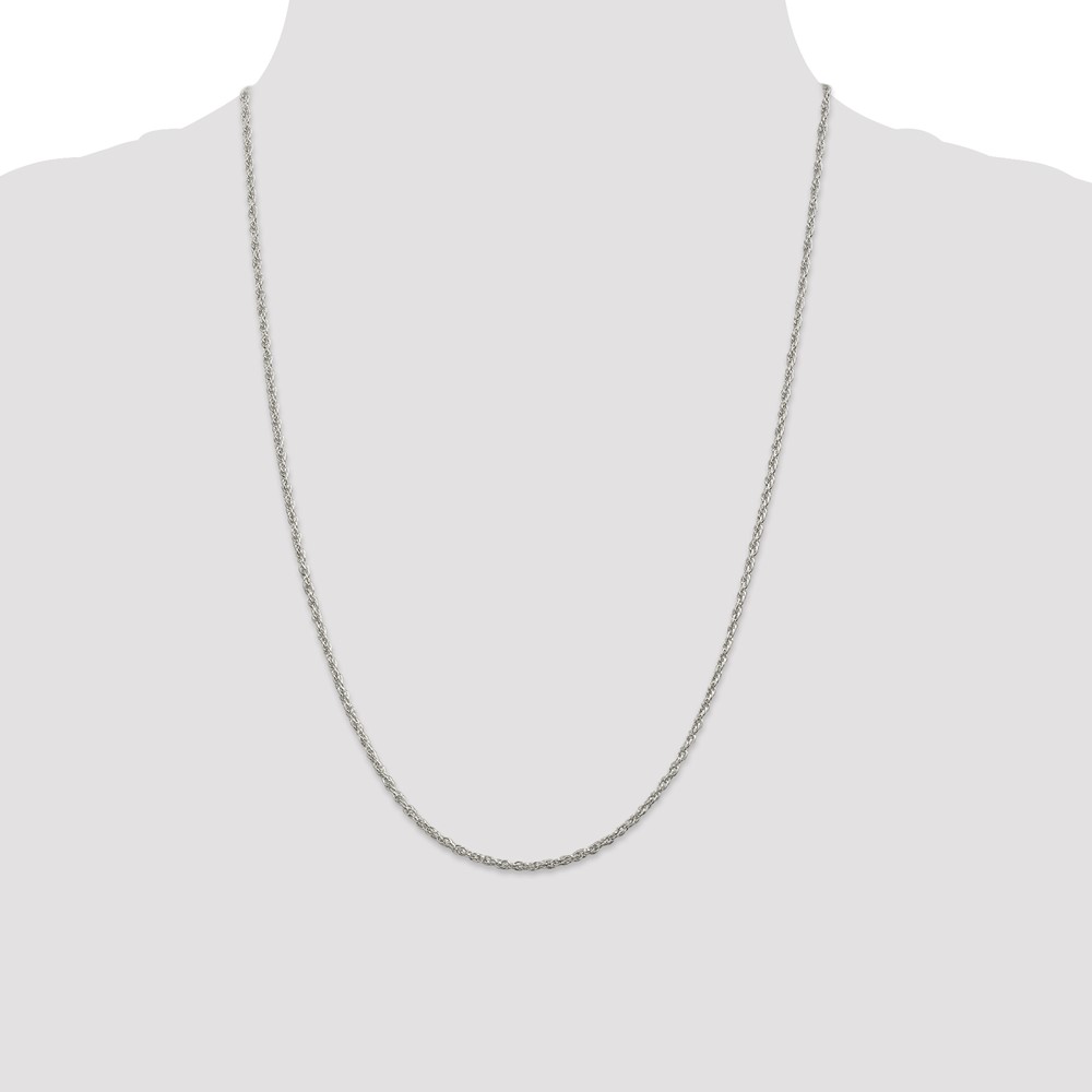 Sterling Silver 2mm Loose Rope Chain (QFC100-24)